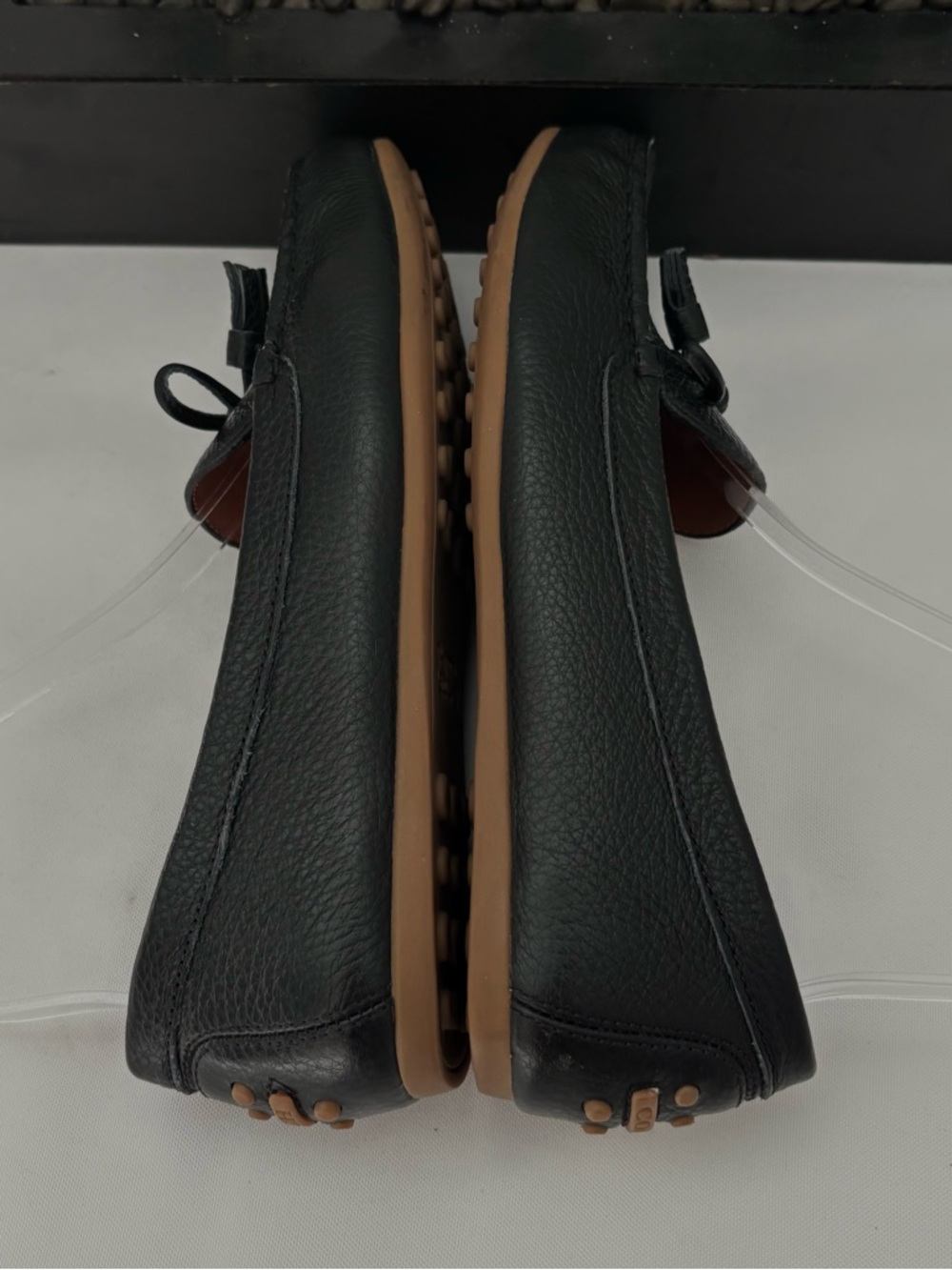 COACH GREENWICH BLACK PEBBLED LEATHER DRIVING LOAFER DECORATIVE “C” LOGO  SZ 5.5 - Picture 10 of 13